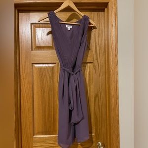 Tevolio Purple Sleeveless V-Neck Belted Tie Waist Knee Length Dress Size 8